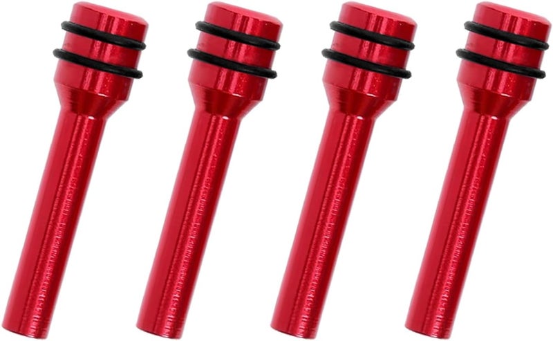 SWQS 4 PCS Car Door Lock Knobs, Aluminum Alloy Automotive Inner Door Lock Pull Pins Replacement, Universal Auto Door Lift Bolt Cover Cap, Car Decorative Accessories for Cars, SUVs, Trucks (Red) - Image 1